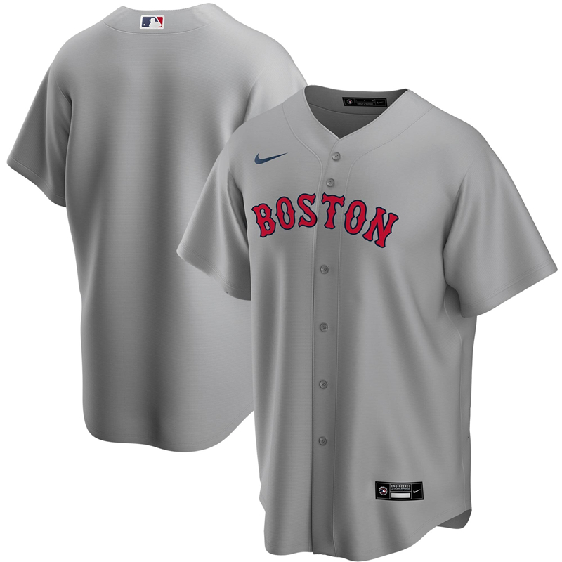 2020 MLB Men Boston Red Sox Nike Gray Road 2020 Replica Jersey 1->boston red sox->MLB Jersey